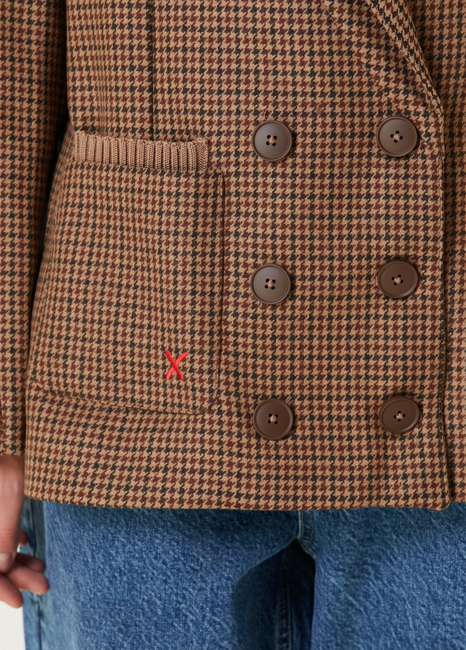 Cotton Big Shoulder Women Blazer Jacket